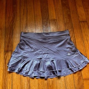 Metallic purple tennis skirt with built in shorts